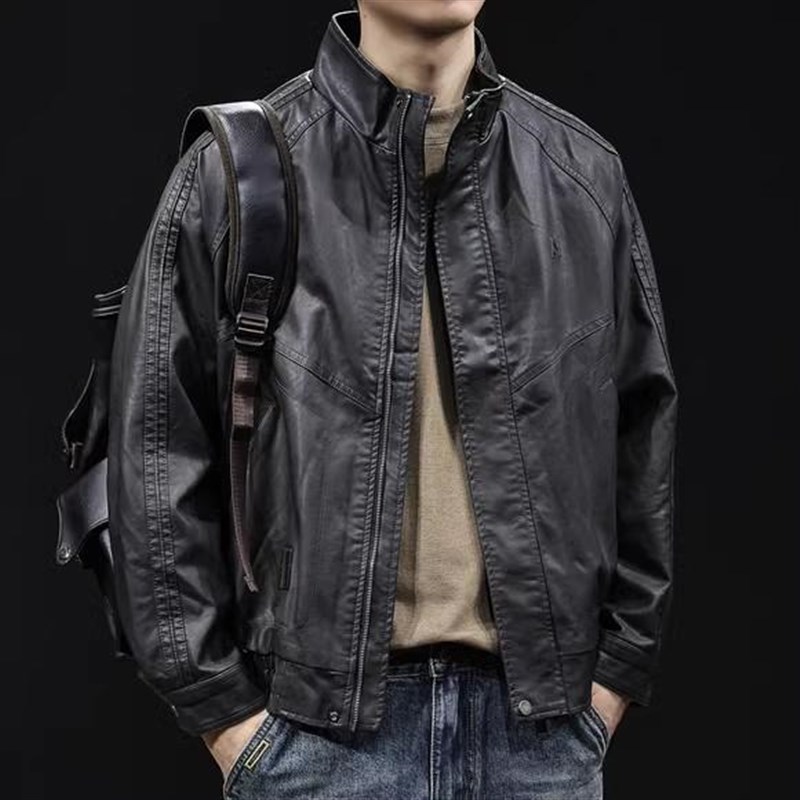 高级感机车皮衣外套男春秋2025新款男士短款衣服大码美式潮牌春季图片
