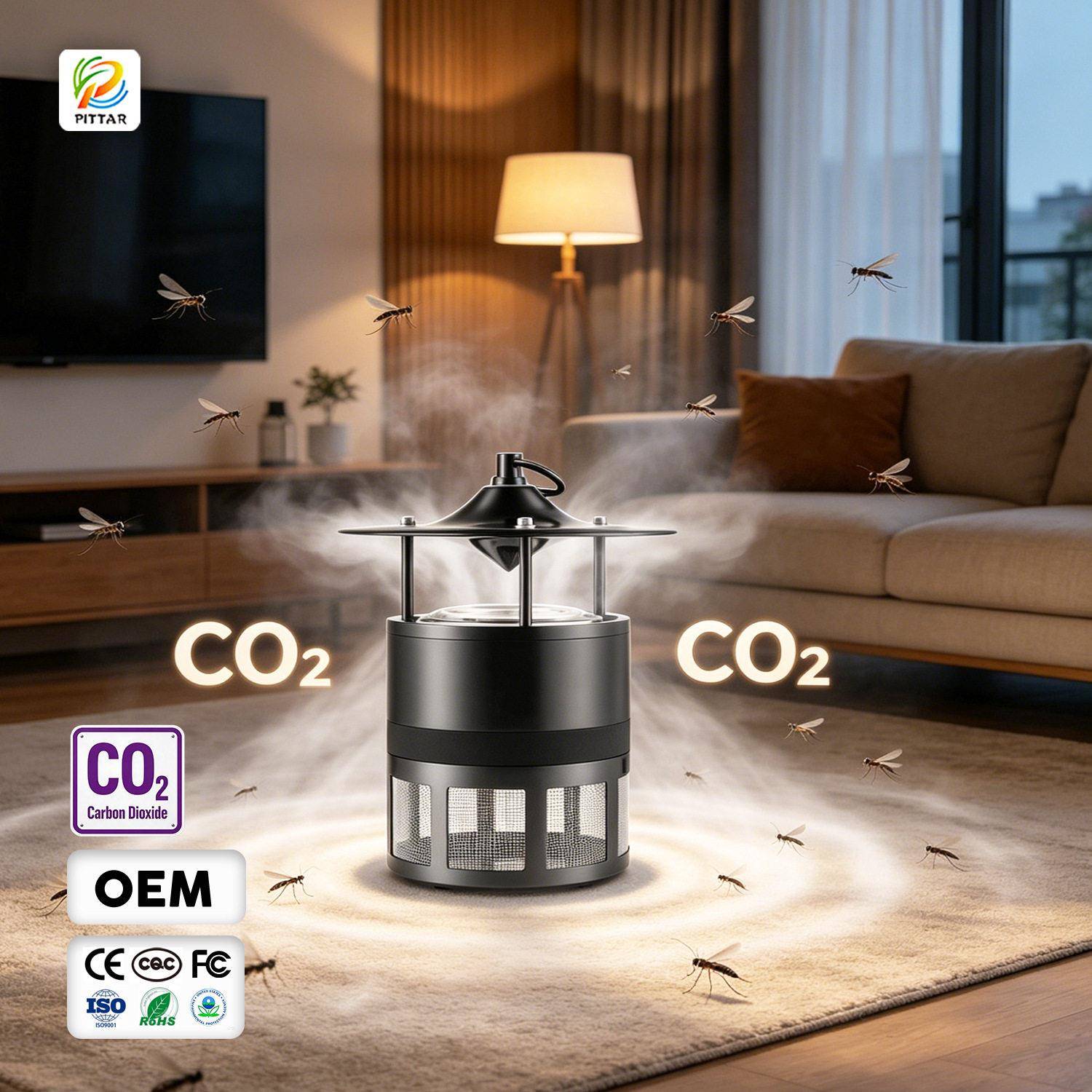 CO2灭蚊器二氧化碳诱蚊静音防水室内客厅室外驱虫灭蚊捕蚊设备