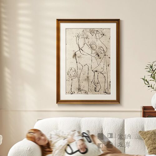 《逸线织梦》高级感法式中古风客厅装饰画抽象复古玄关过道挂画