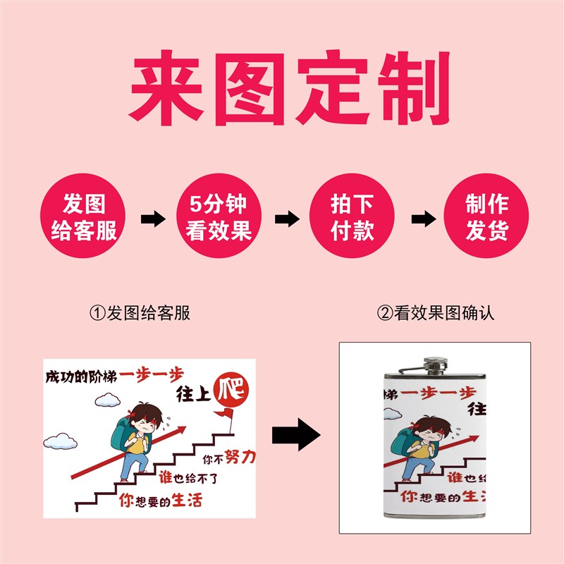 来图定制加厚304不锈钢复古精致随身可携式白酒迷你小酒壶礼品礼