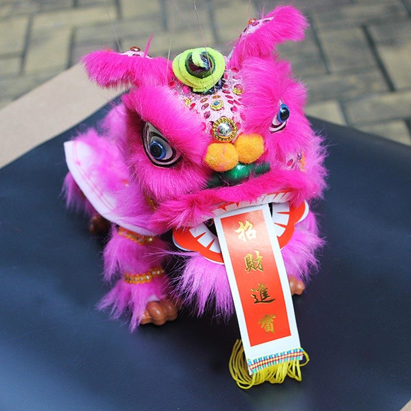 中国特色民间传统舞狮工艺品 中号木偶狮摆件装饰 送老外新年礼物