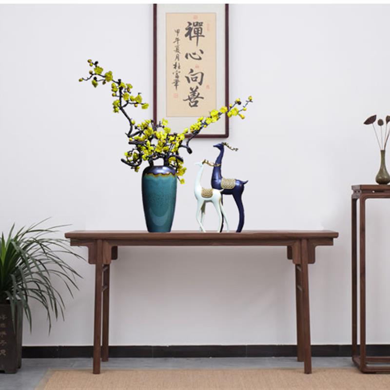 轻奢陶瓷插花瓶干花禅意装饰品 新中式禅意摆件 客厅茶室样板房