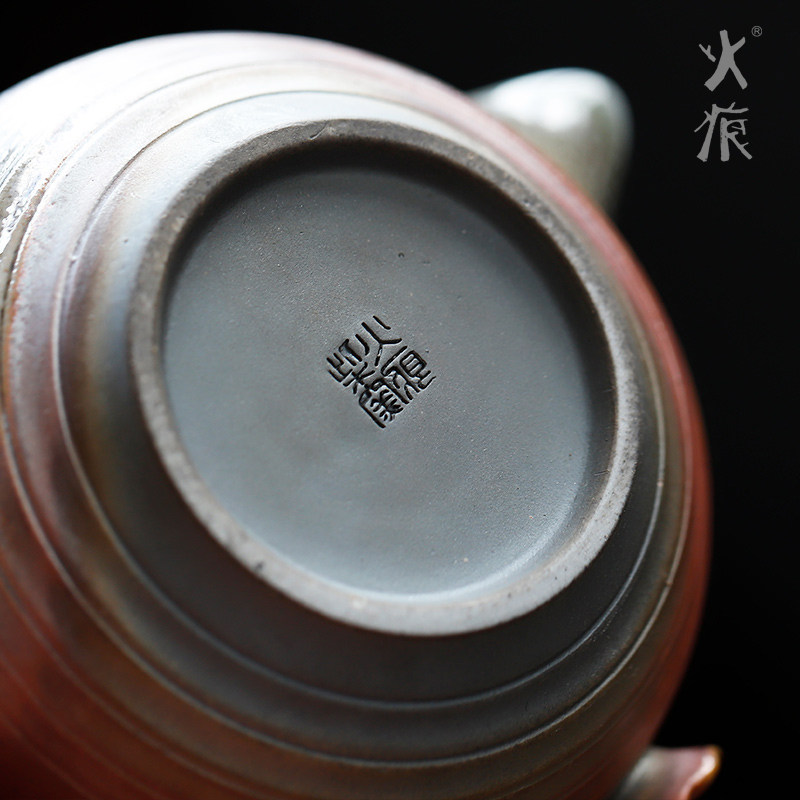 柴烧旅行茶具套组 可携式一壶一杯 车载泡茶壶 自然落灰釉快客杯