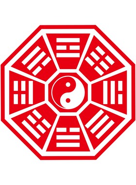 八卦太极图贴纸顺转道院饰品用品大全武术公司家居镇避宅邪静电贴