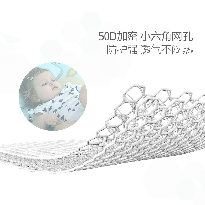 婴儿床蚊帐全罩式通用带支架小孩公主新生宝宝专用防蚊罩遮光落地
