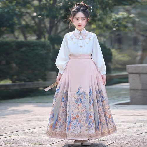 女童马面裙套装春秋儿童中国风唐装2025新款小女孩古风汉服新中式