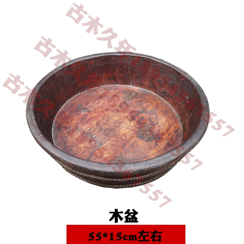 民俗老物件旧水桶老木桶老旧木盆农具农家院装饰复古摆件怀旧收藏