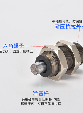 气压rbq2508气动气缸短型液压油压缓冲器阻尼器阻尼rbqc1604缓冲