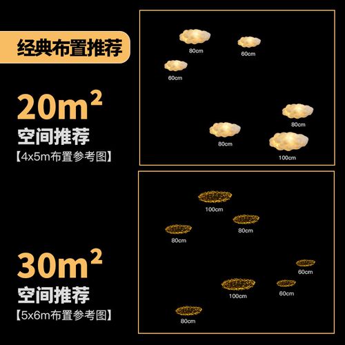 云朵吊灯服装店咖啡厅幼儿园商用橱窗白云棉花灯萤火虫云彩满天星