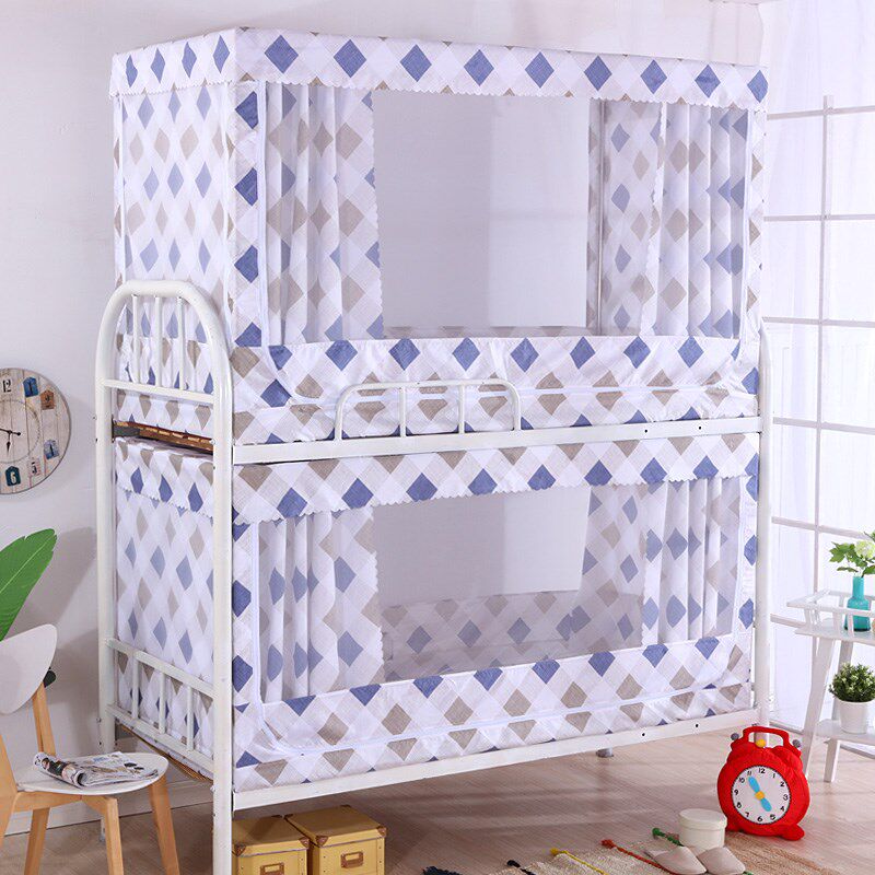 大学生宿舍寝室上铺下铺防尘顶帘子遮光布透气两用蚊帐牀帘一体式