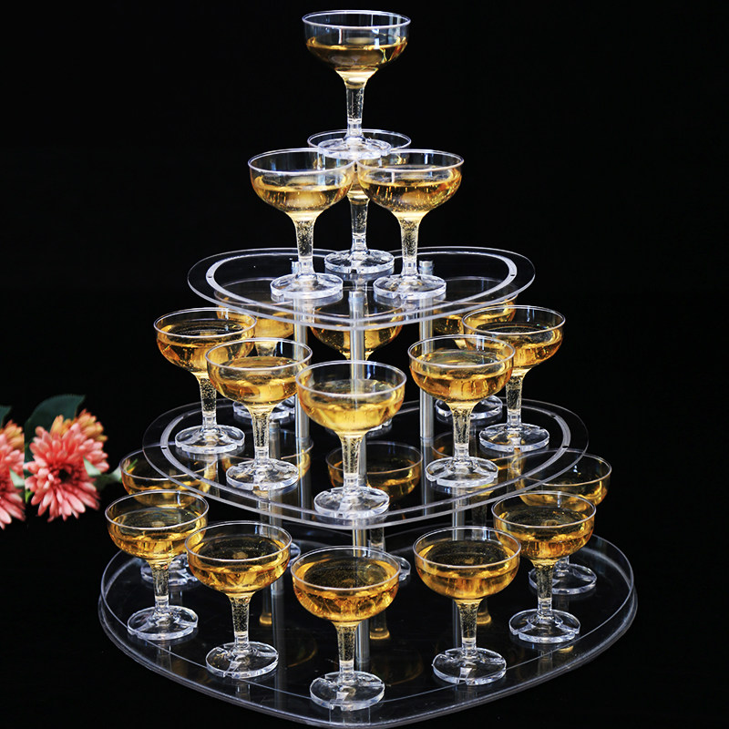 婚庆道具酒塔新款亚克力发光塔婚礼庆典生日酒会开业香槟塔香槟架