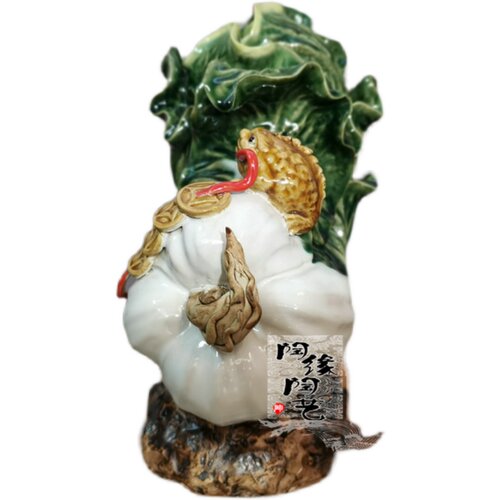 陶瓷工艺品 石湾公仔 白菜摆件 百财
