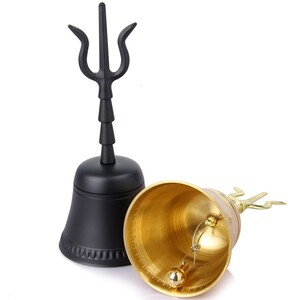 厚德居 教法器用品 佛具 手摇铃 法铃 道士铜铃 三清铃 三叉铃