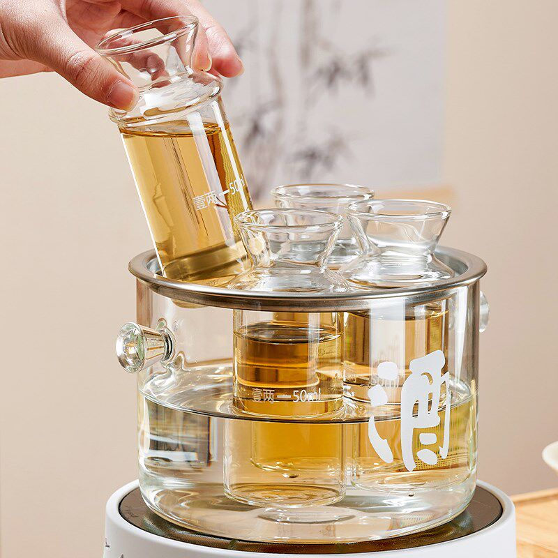 温酒器家用中式白酒杯分酒器套装冬季烫黄酒花雕专用可加热温酒壶