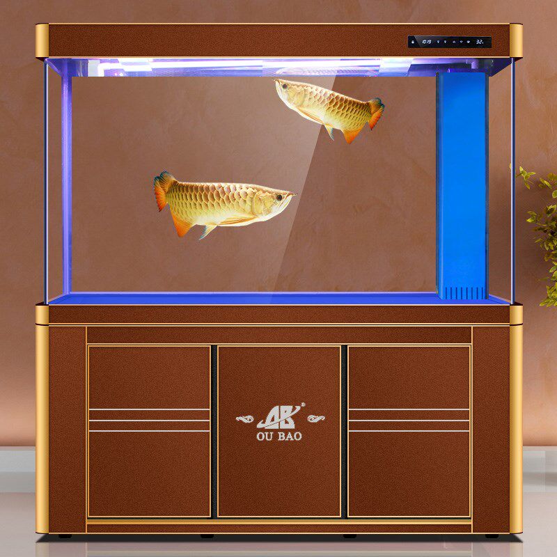 胜居龙鱼缸水族箱1.2米铝合金流水幕墙瀑布雨淋式中大型客厅弯缸