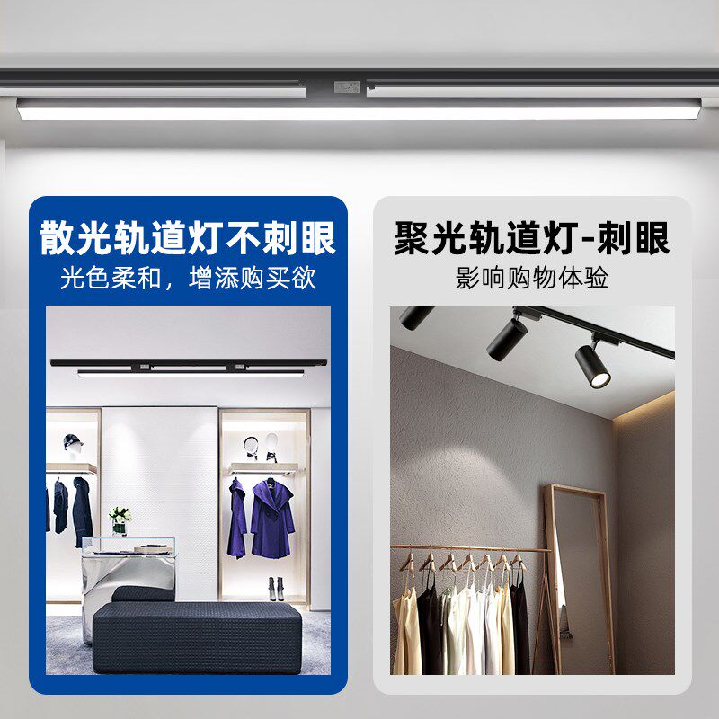 长条轨道灯led服装商用导轨式散光轨道灯照明专用轨道补光灯