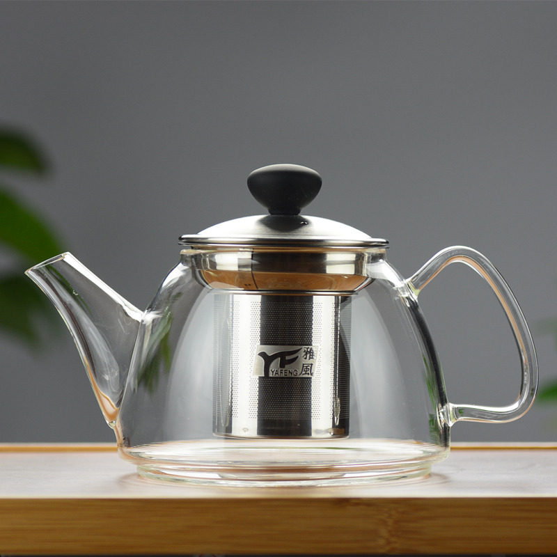 雅风玻璃泡茶壶单壶加厚耐高温电陶炉煮茶不锈钢过滤网家用花茶壶