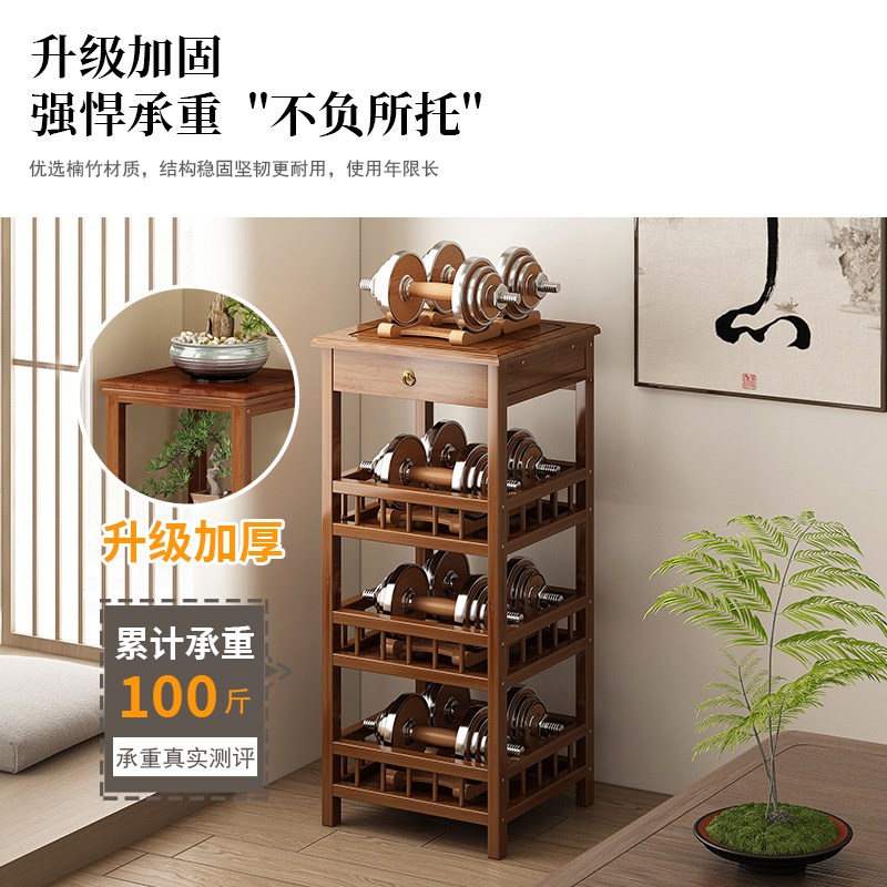 小型博古架中式茶柜茶具置物架落地式非实木茶水架多层茶叶收纳柜