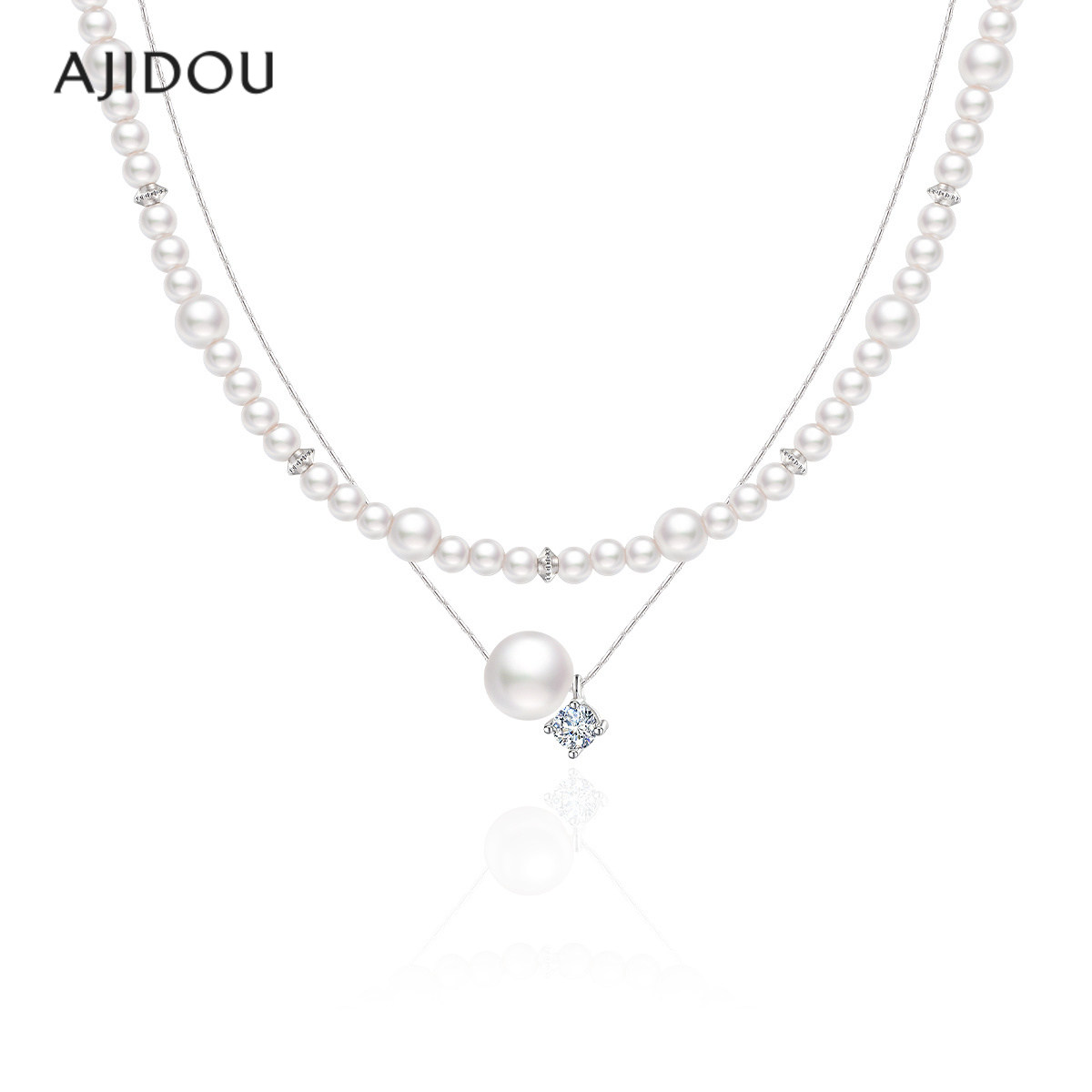 AJIDOU阿吉豆项链女新款珍珠项链轻奢配饰品小众颈链设计感锁骨链
