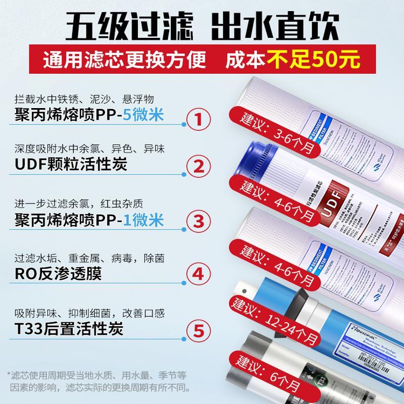 净水器家用ro反渗透净水机自来水过滤器厨房直饮机DIY新款纯水机