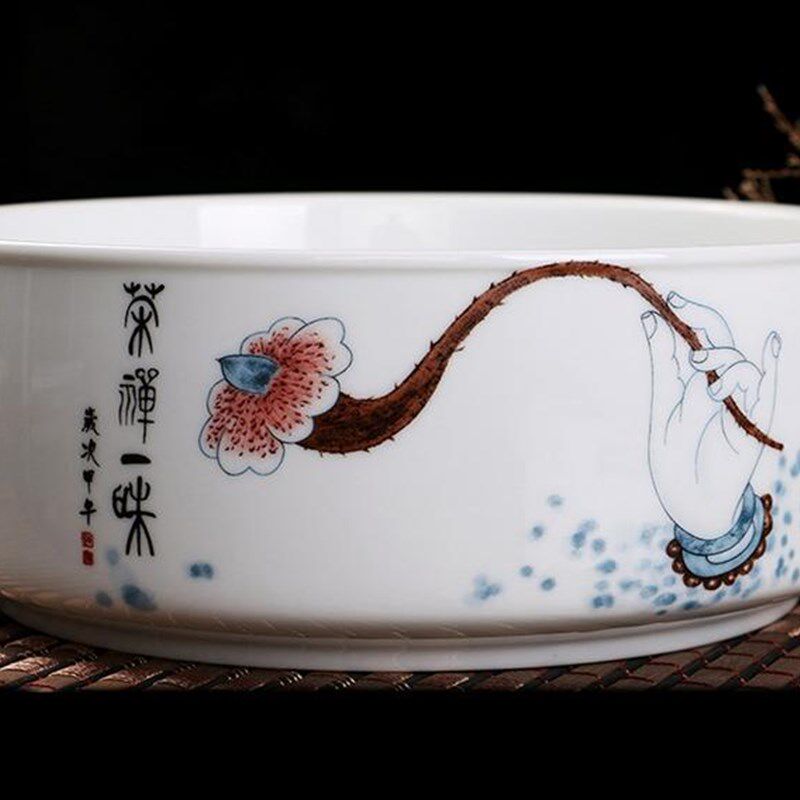 陶瓷烟灰缸家用客厅圆形复古禅味时尚烟灰缸