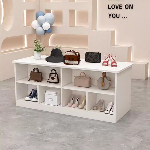 服装店中岛桌子女装店中间摆放陈列柜子鞋包店奶油风展示柜流水台