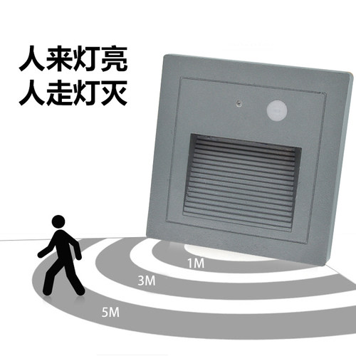 86型嵌入式地脚灯室内人体感应楼梯踏步灯户外防水景观庭院踢脚灯