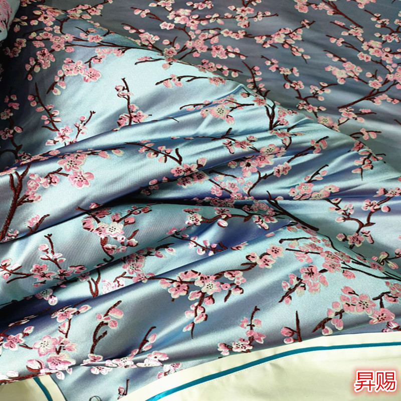 杭州丝绸织锦缎婚庆被套绸段软锻被面子被罩结婚陪嫁喜被贡缎被里