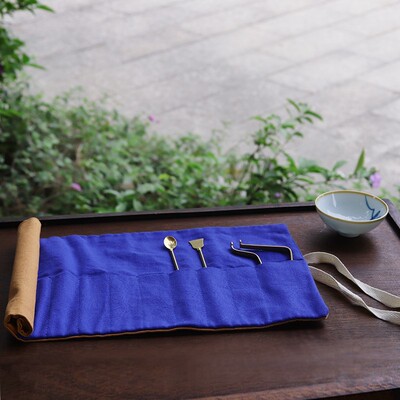 香道工具七件套纯麻收纳布袋包打香篆香具用品套装灰押压香铲香勺