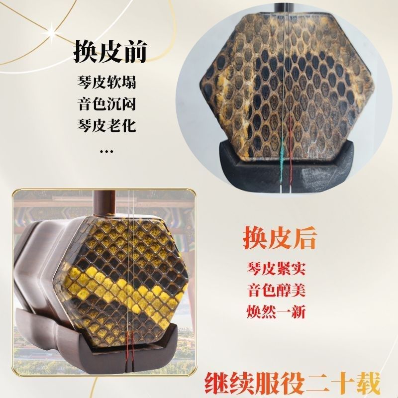 金奖制琴大师纯手工蒙皮琴体修复断头开裂维修保养二胡厂家维修
