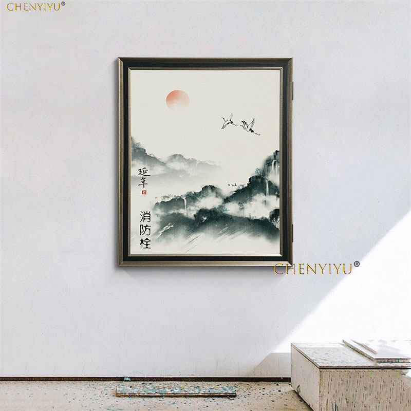 消火栓遮挡装饰挂画 消防箱遮盖饰品 电箱开门成品有框画办公室