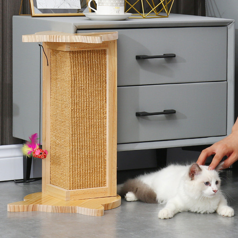 实木猫抓板剑麻沙发保护套防猫抓墙转角家具磨爪器不掉屑猫咪用品