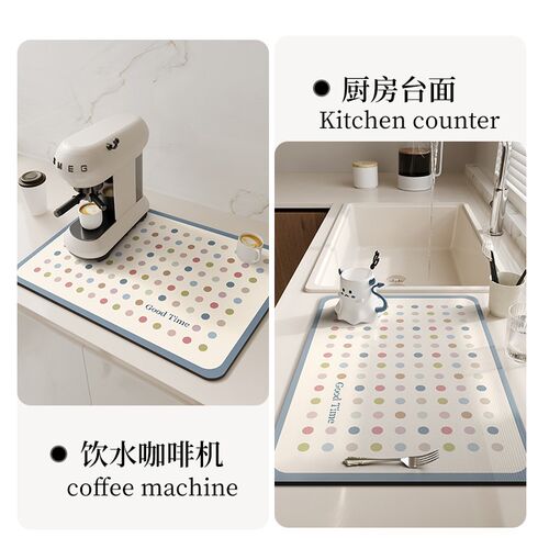 厨房台面沥水垫洗手台水槽吸水凉垫餐垫吧台桌面隔热垫子碗筷控水
