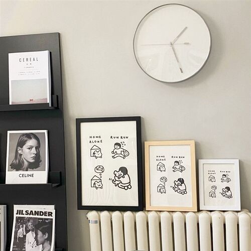 ns拥抱狗狗简笔画手工实木装饰画儿童房宿舍挂墙居家挂画摆件