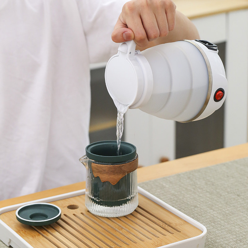 便携收纳功夫茶具套装粗陶创意旅行泡茶器烧水壶快客一壶四杯茶盘