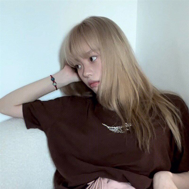 假发女长直发女团JK米灰棕色自然甜美lolita空气刘海长直发全头套