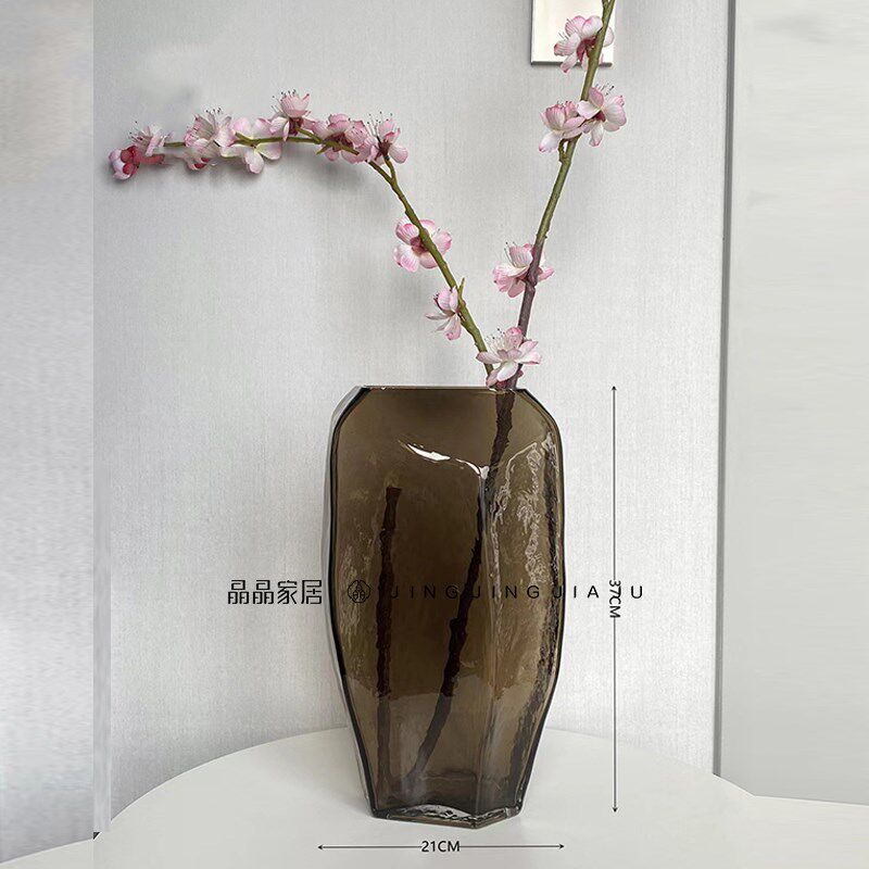 北欧风马醉木吊钟玻璃花瓶创意插花器落地大摆件客厅样板房装饰品