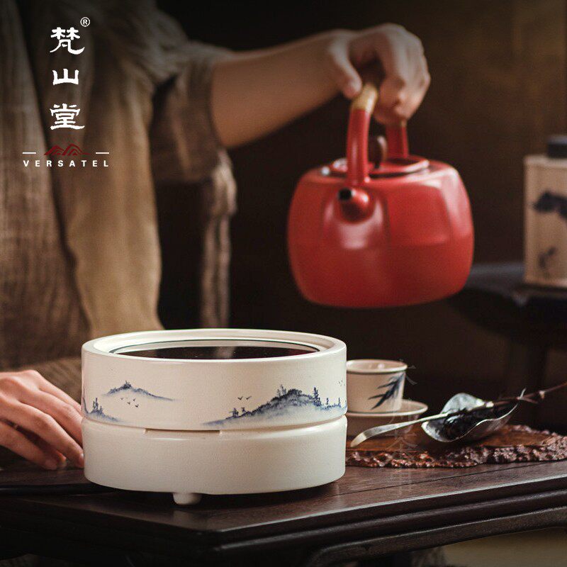 梵山堂山楂红陶壶老岩泥苏打釉手工陶瓷茶壶电陶炉煮水壶功夫茶具
