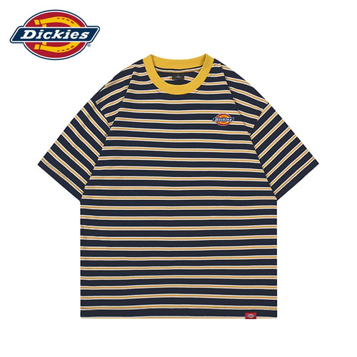 Dickies潮牌条纹宽松情侣T恤