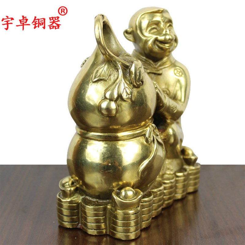 宇卓铜器纯铜猴黄铜猴抱葫芦猴子铜工艺品摆件款式多