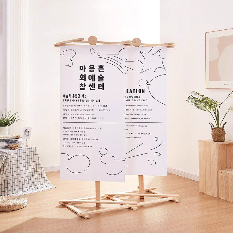 易拉宝展示架支架实木门型活动展会活动海报屏立式kt板落地式展架