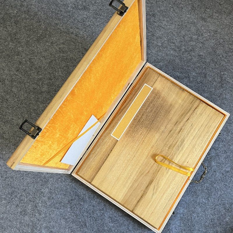 香樟木手工生宣册页空白加厚高档册页本国展书画创作礼盒套装