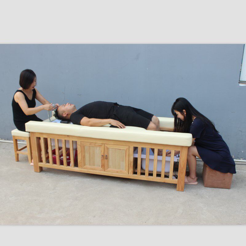 头疗足浴采耳中医推拿正骨泰式地垫spa 家用实木按摩美容床技师凳