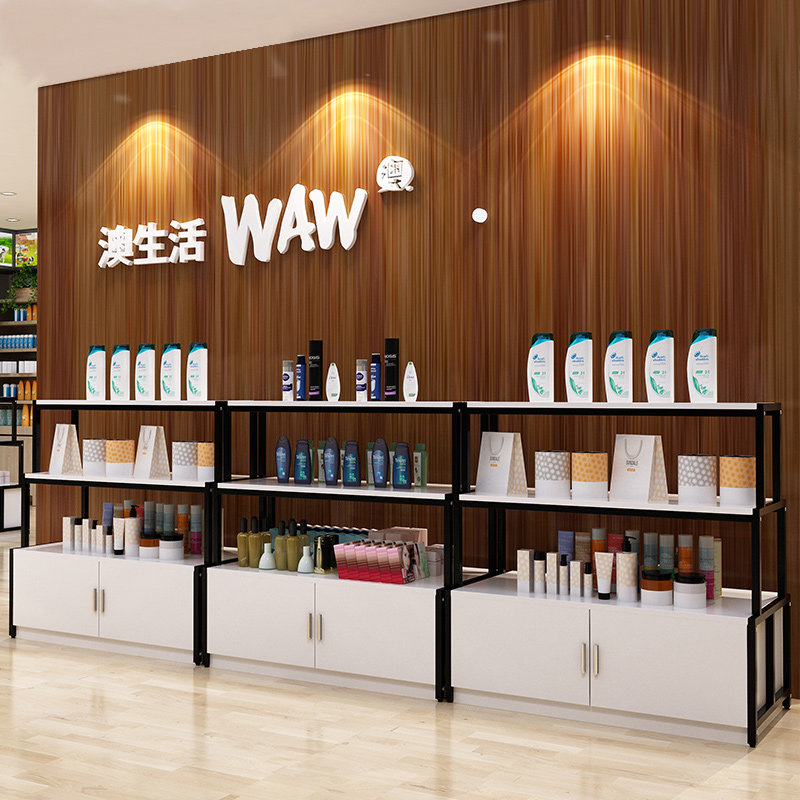 超市货柜化妆品母婴奶粉店矮柜展示柜童装童鞋货架文具玩具中岛柜