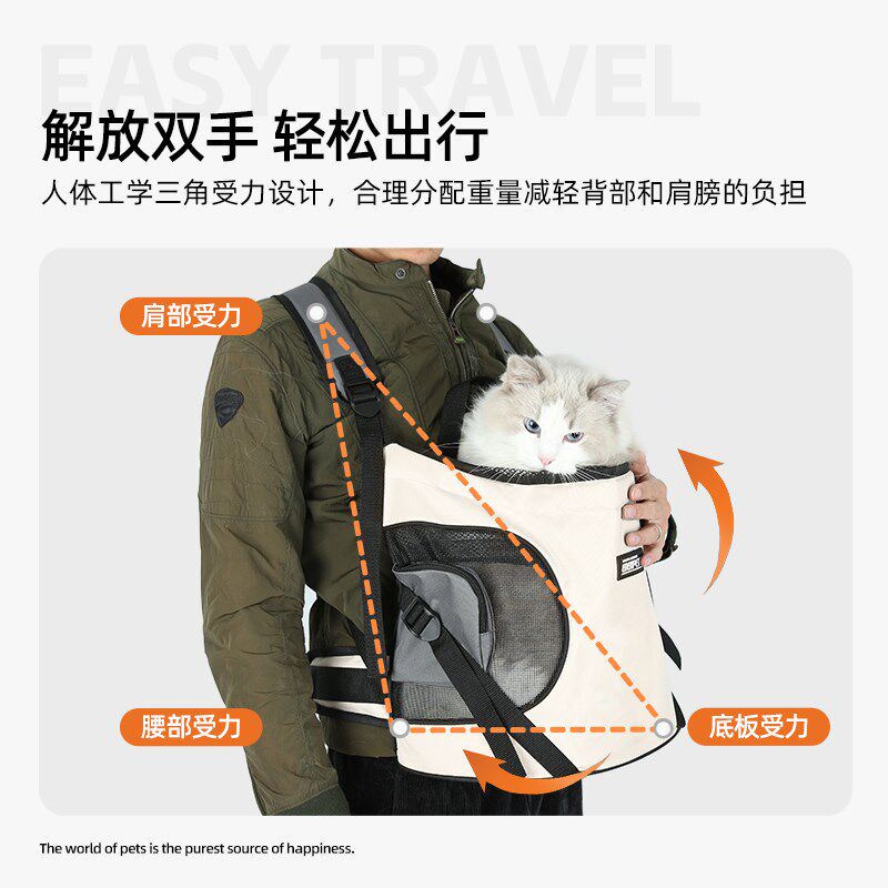 猫咪宠物外出胸前背包冬季狗包猫包外出便携冬天保暖小狗双肩背带