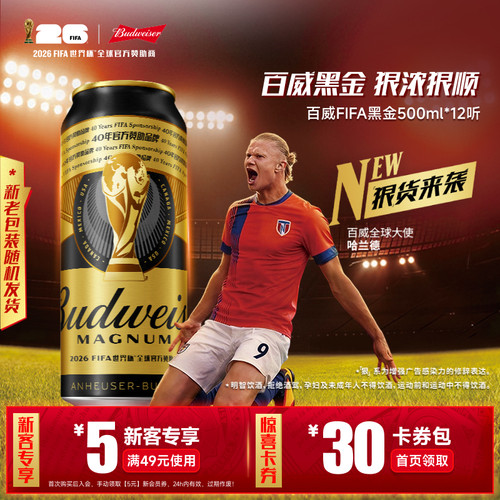 百威黑金啤酒500ml*12听