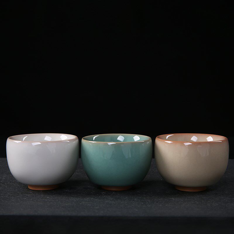 凝香阁青瓷猪油冻主人杯家用陶瓷功夫茶杯个性品茗杯大号普洱杯