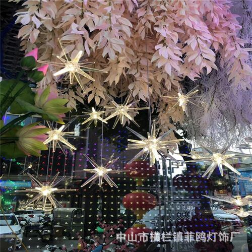 新款婚庆道具亚克力发光刺球海星10头海胆吊灯酒店舞台装饰灯