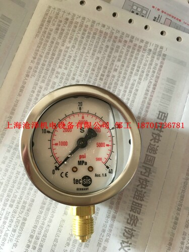 德国TECSIS泰科思充液耐震压力表63径向G1/4 P1454-40mpa  400bar