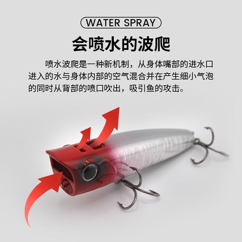 钓之猪新款路亚假饵水面系波爬之字狗远投型翘嘴N鳡鱼鲈鱼15克20